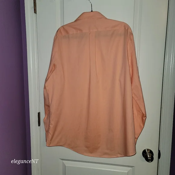 Ralph Lauren Men's Peach Long Sleeve Regular Fit Shirt Sz: XL (17 1/2 collar) - Picture 6 of 10